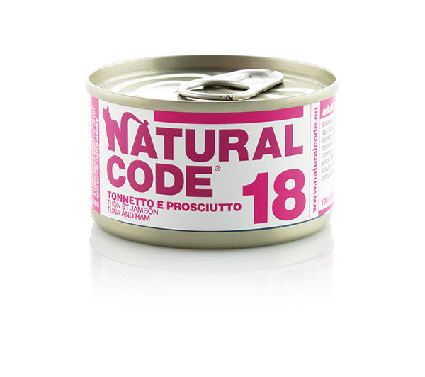 Natural Code 18 Tonnetto e Prosciutto Umido Gatto 85 Gr Natural Code 18 Tonnetto e Prosciutto Umido Gatto 85 Gr
